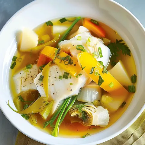Plat élégant de morue pochée