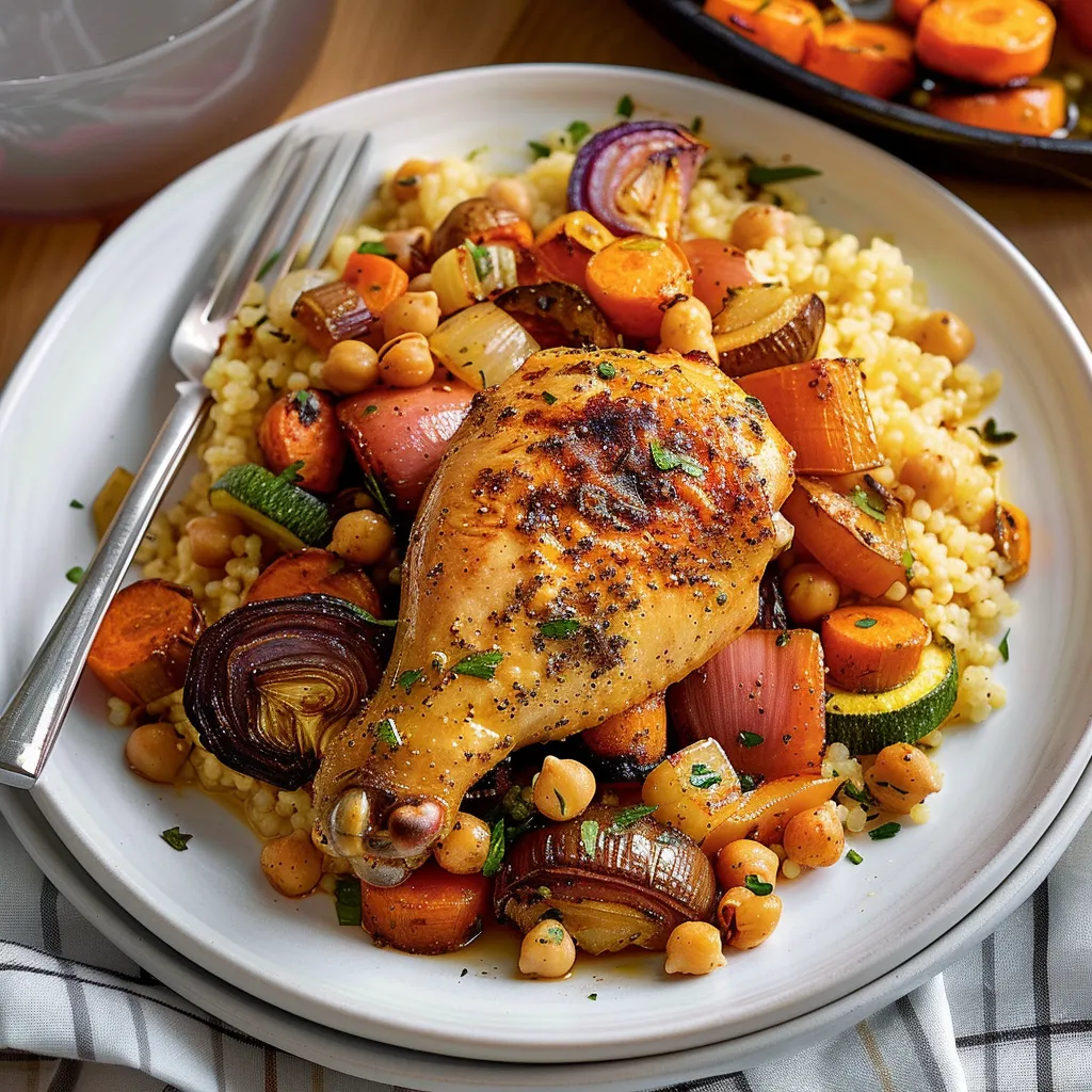 Poulet et légumes au couscous