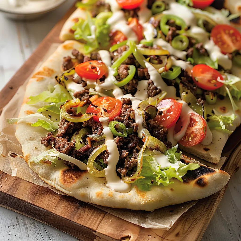Sandwich au bœuf sur naan gourmand