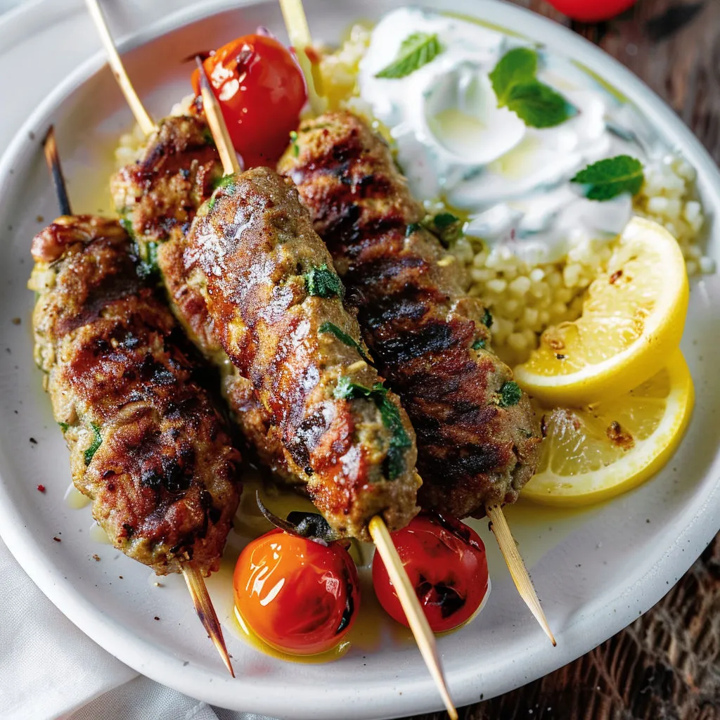 Keftas tendres d’agneau, brocoli croquant en accompagnement