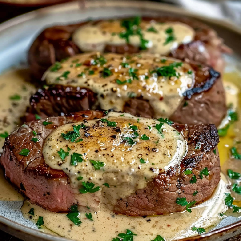 Steaks bien tendres, sauce à l’ail fondante qui fait craquer tout le monde.