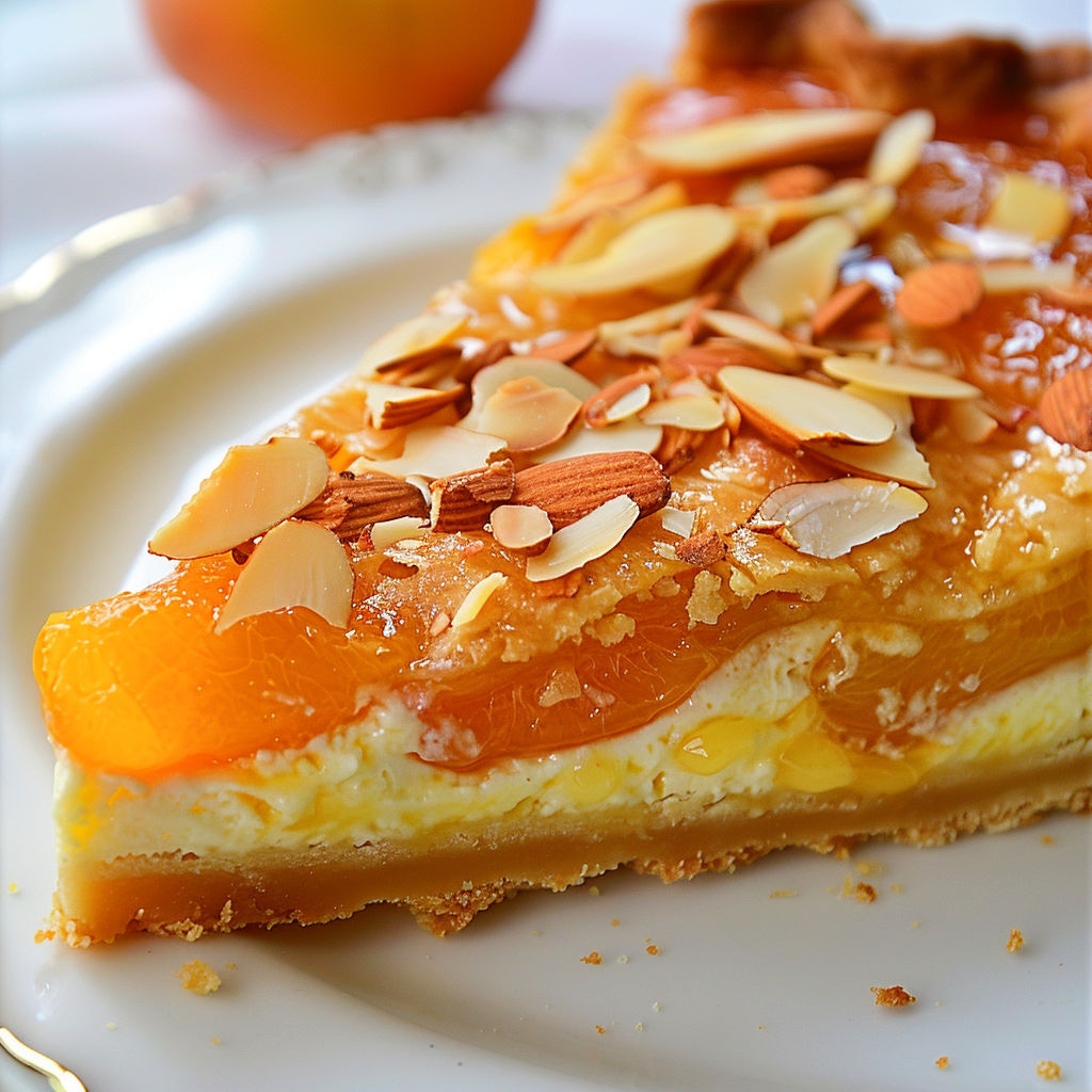 Une tarte généreuse aux abricots bien juteux, amandes croquantes et pâte dorée, à savourer chaude ou froide.