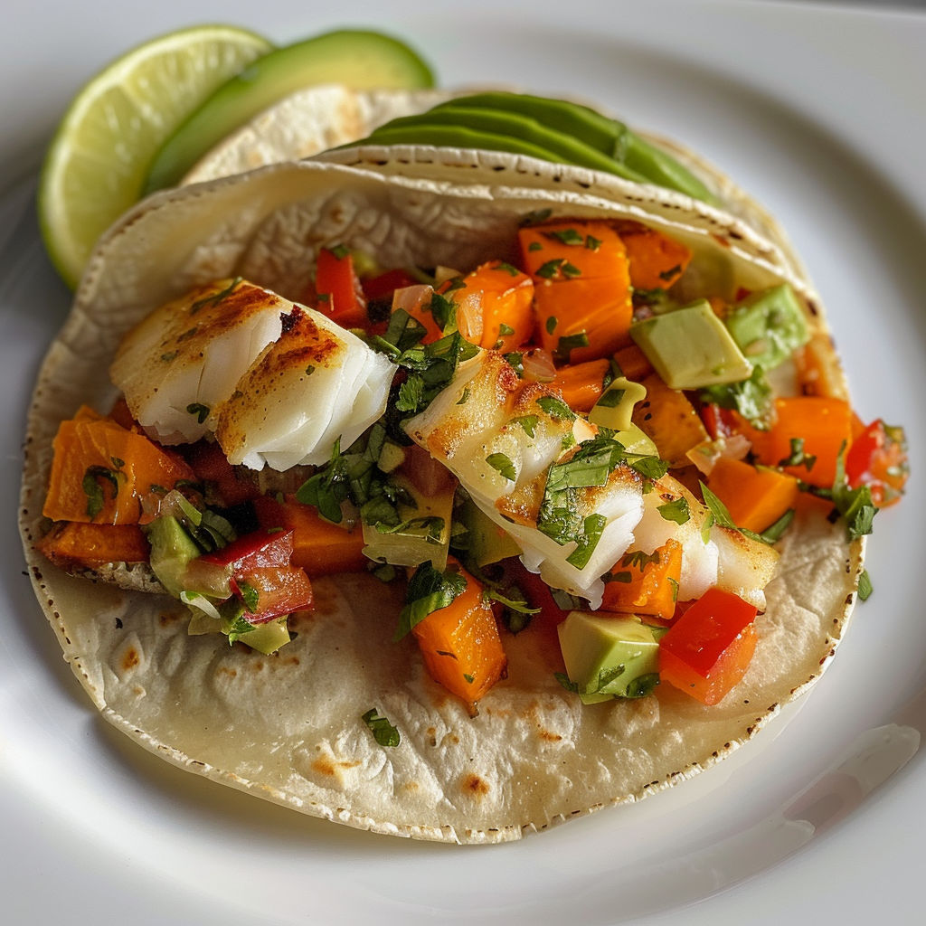 Un délicieux taco avec du poisson et une salsa maison.