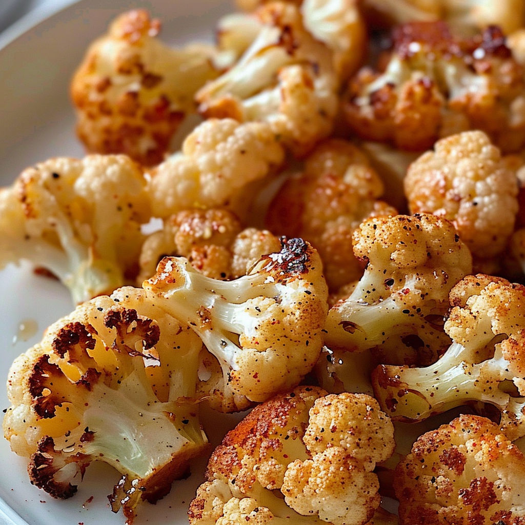 Une assiette de brocoli grillé nappée de sauce crème et beurre.