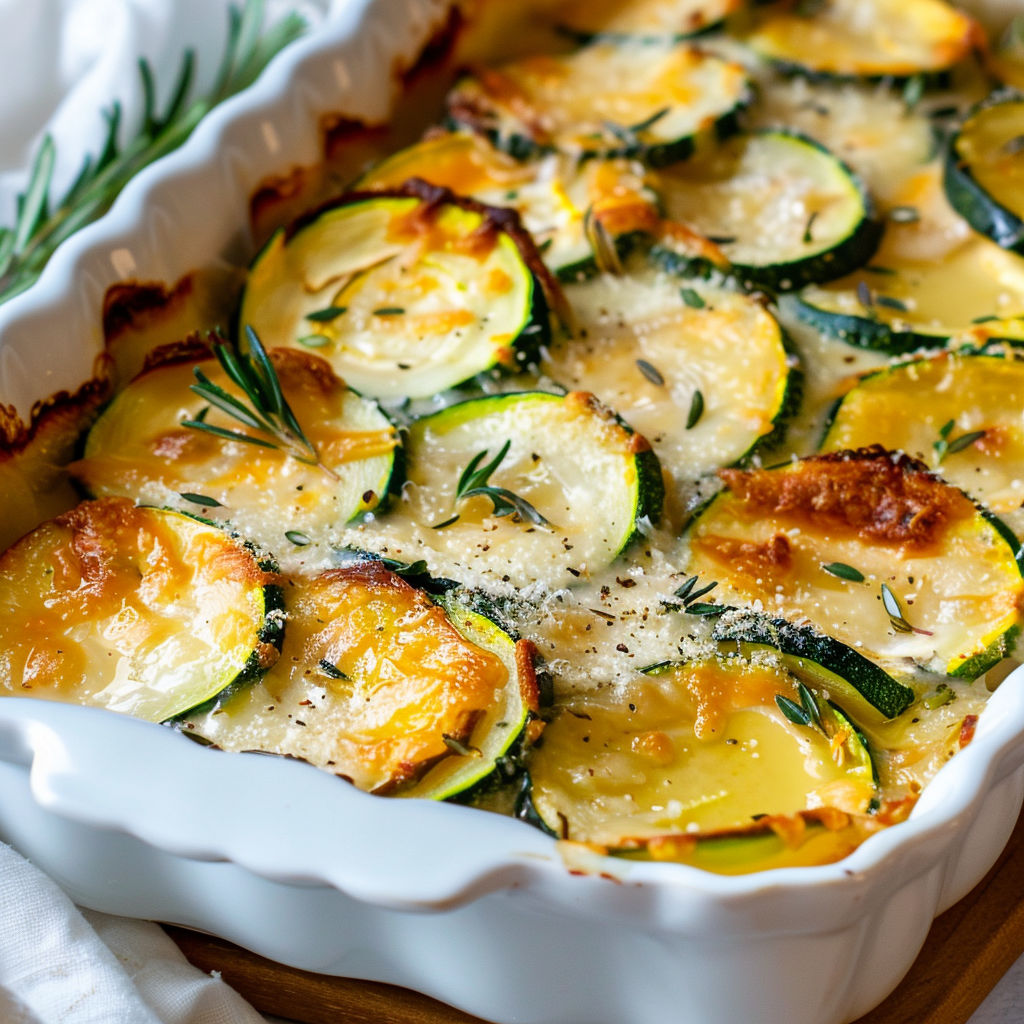 Une tarte à la courgette et aux herbes toute dorée, nappée de fromage fondant avec une touche épicée.
