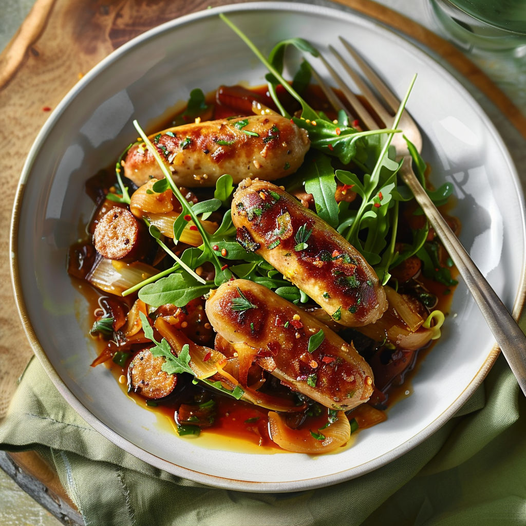 Salade de saumon avec légumes et sauce citronnée.