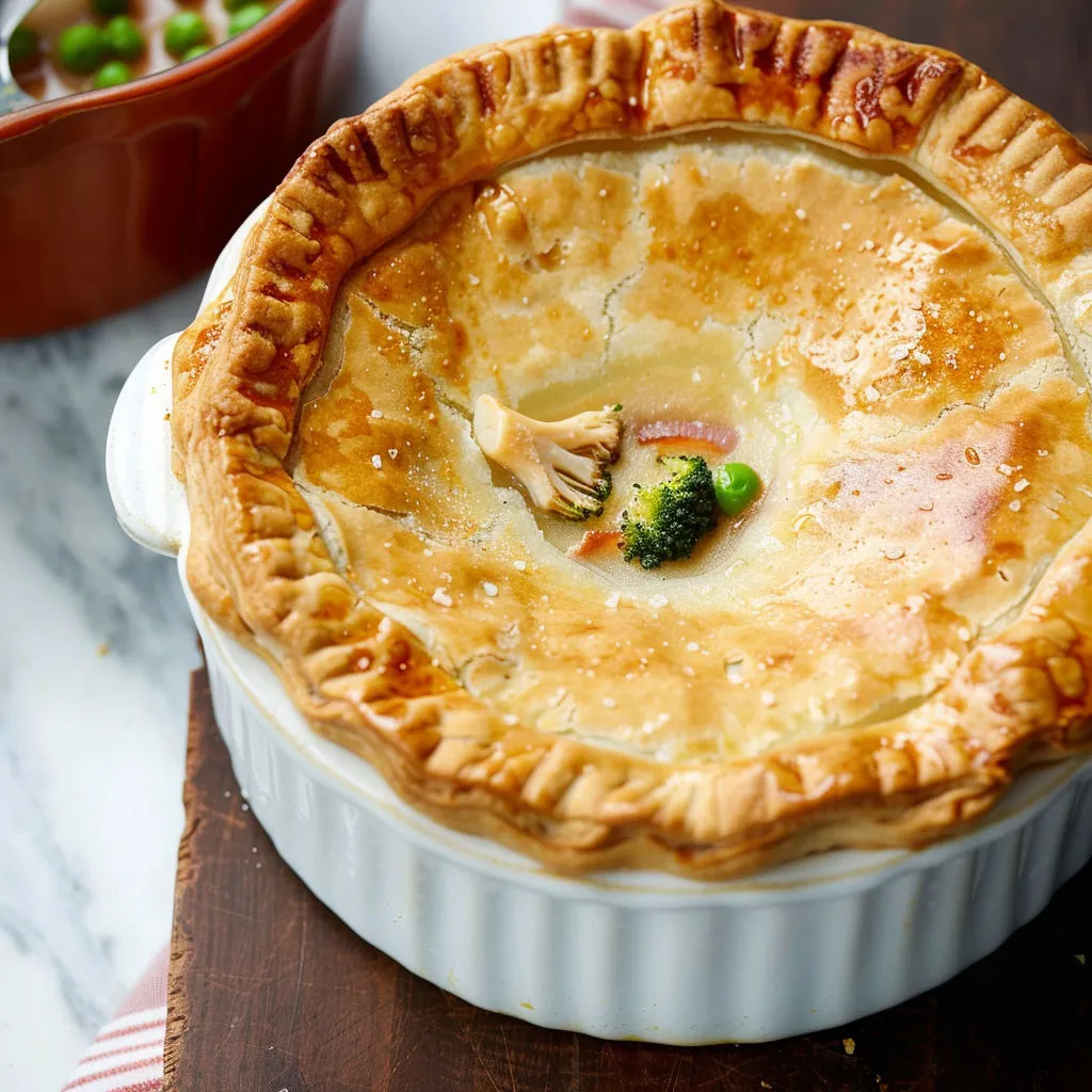 Tourte brocoli-pomme de terre servie dans un bol en verre.