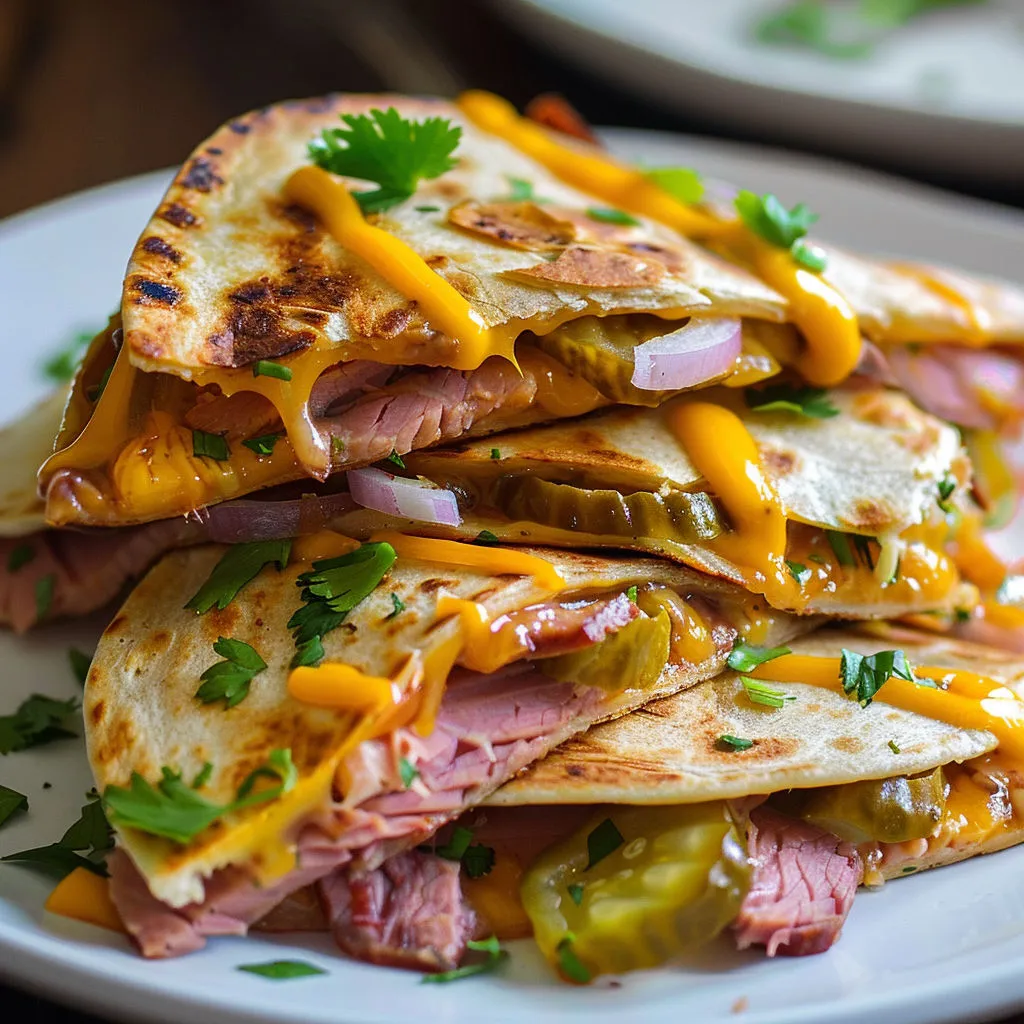 Un ensemble de sandwiches au fromage et épices, avec des jalapenos et des herbes, posé sur un plateau.