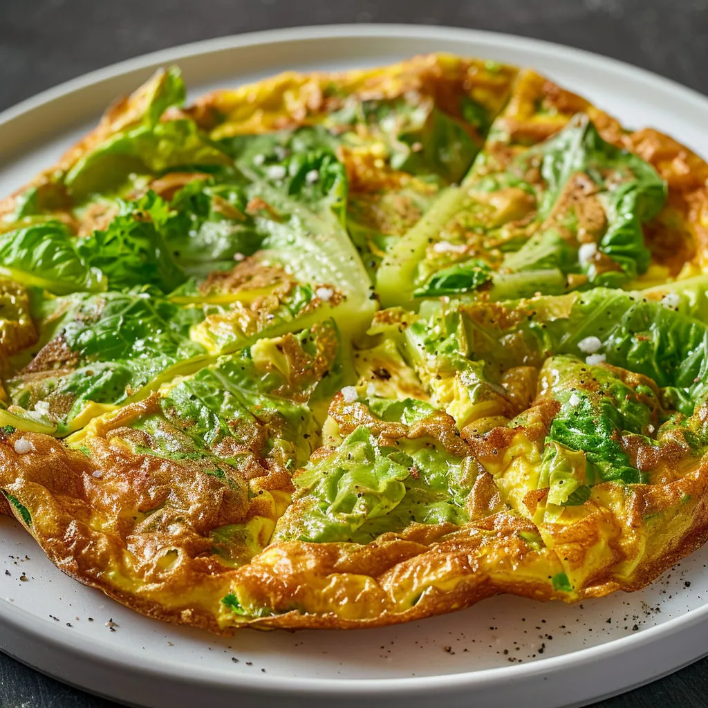 Pizza maison garnie de légumes verts et d’herbes fraîches.