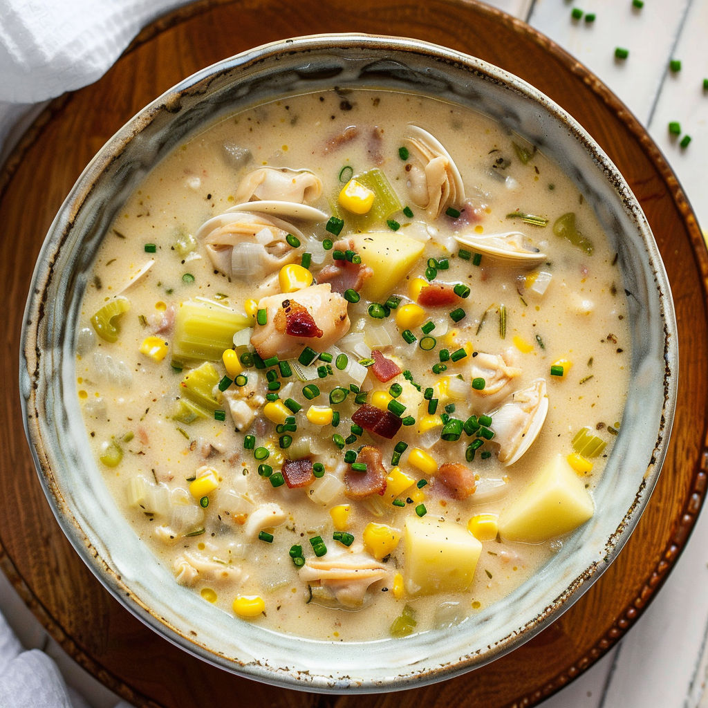 Un bol fumant avec légumes et palourdes.