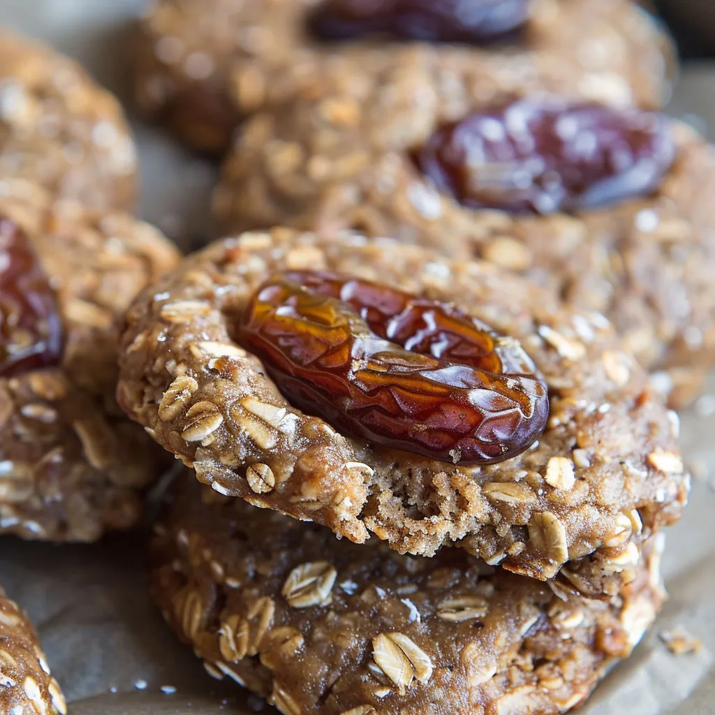 Petits biscuits moelleux dattes-amande parfaits pour se donner un coup de boost.