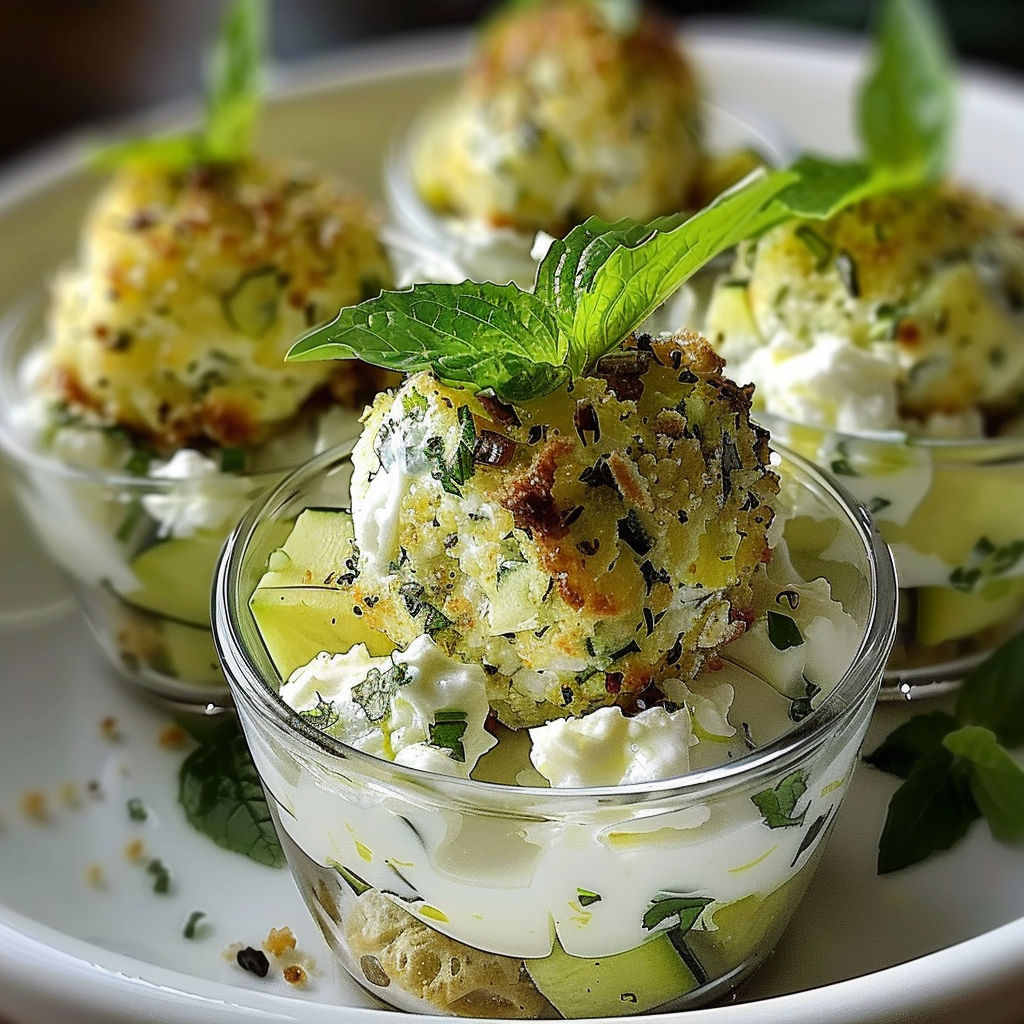 Délicieuses courgettes et feta dans une sauce au curry et menthe.
