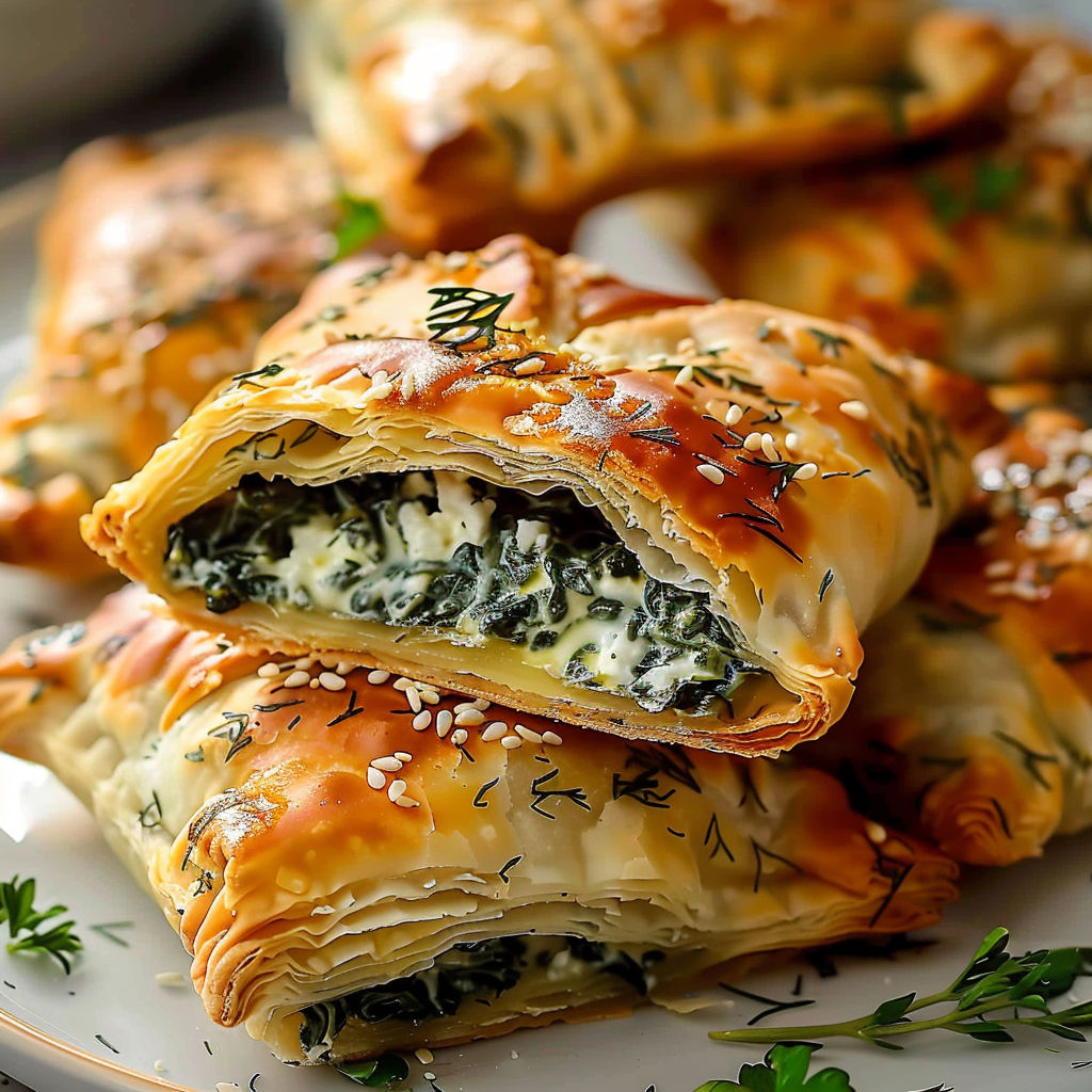 Petits feuilletés méditerranéens dignes d’un plateau de fête.