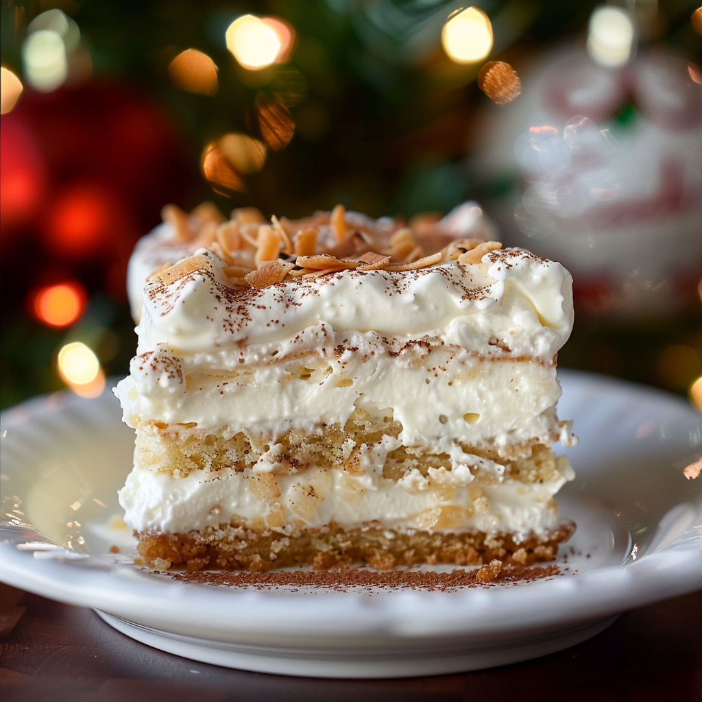 Tarte aux fruits de mer présentée sur plateau en verre.