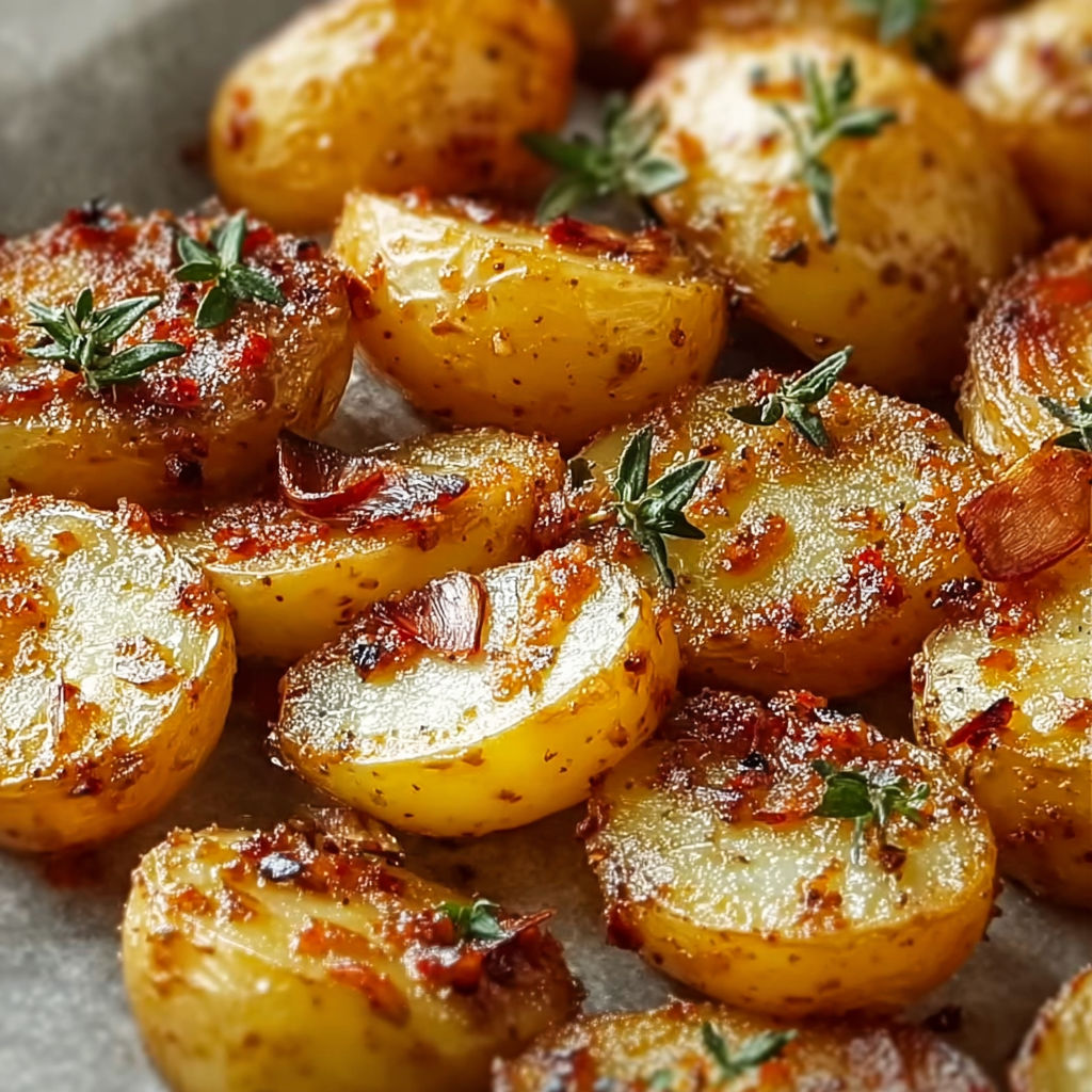 Pommes de terre grillées et bien relevées qui servent de base pour une salade croustillante.