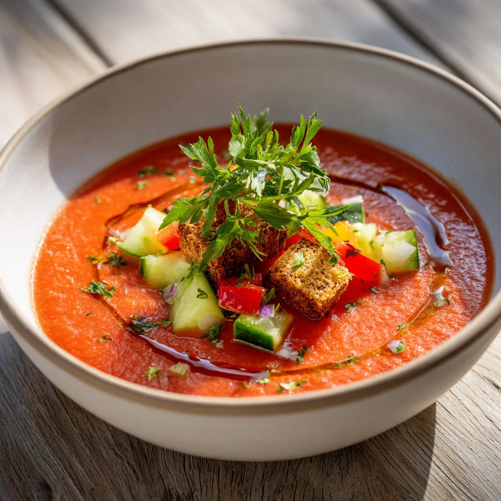 Un bol de soupe épicée aux légumes et fromage.