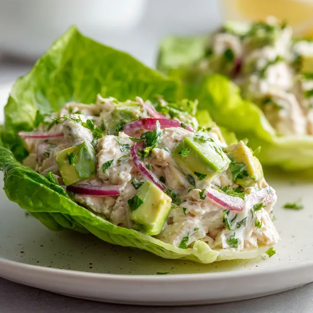 Wraps frais à la laitue, poulet et avocat.