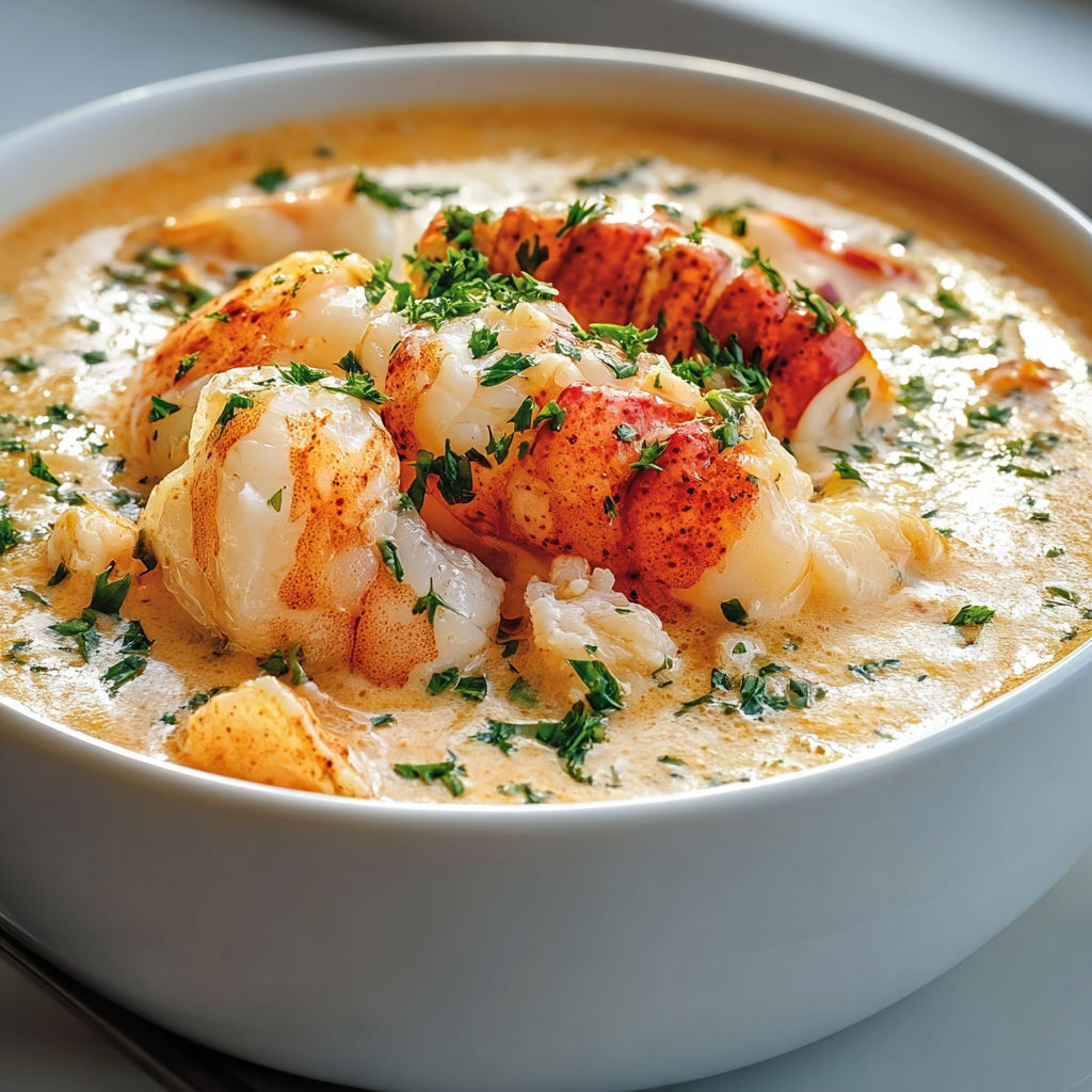 Un velouté marin débordant de saveurs, avec des fruits de mer et touché d'épinards frais.