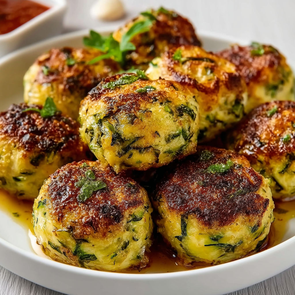 Délicieuses boulettes de courgettes au four, croustillantes et faciles à cuisiner.