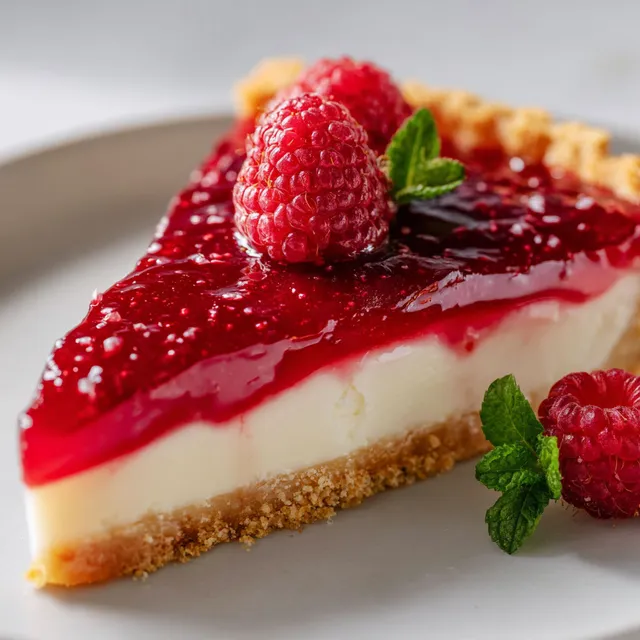 Une délicate tarte mascarpone framboises prête à être dégustée.