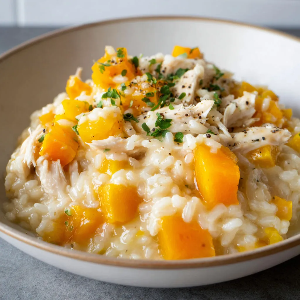 Un bol de riz tendre au poulet et aux légumes bien parfumés.
