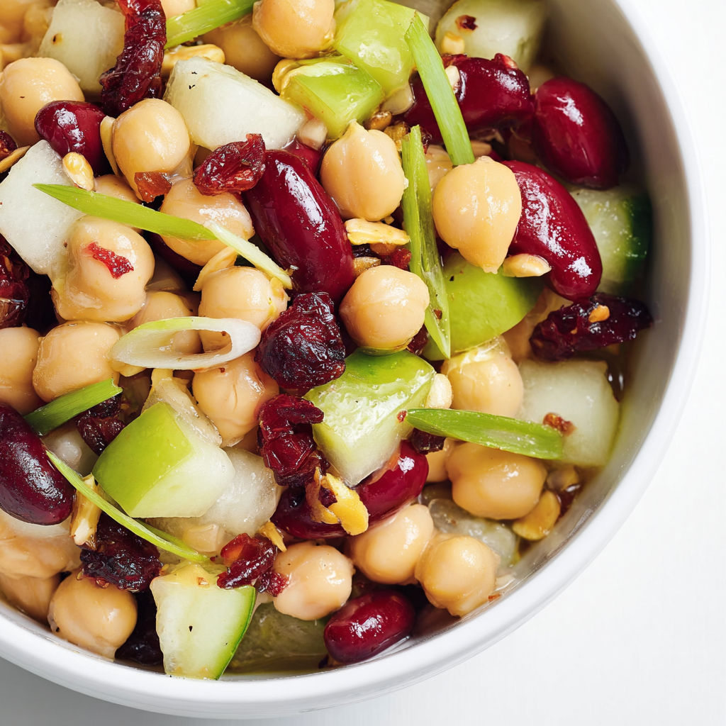 Plat de légumineuses pommes et canneberges.