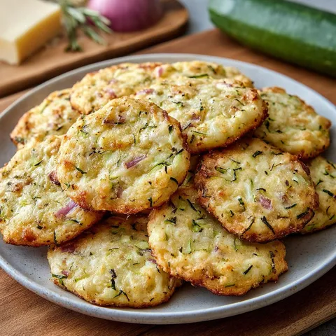 Biscuits salés à la courgette, parmesan et oignon.