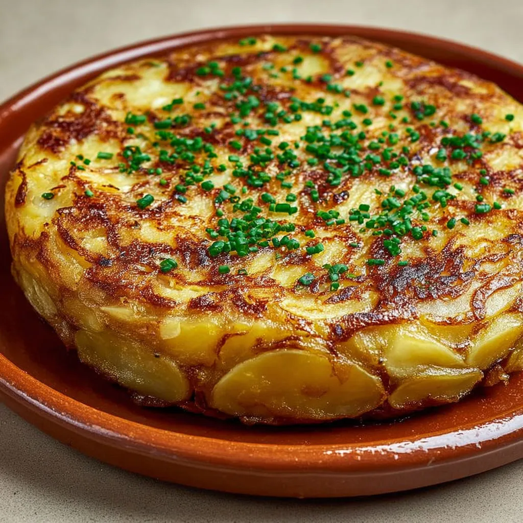 Tarte pommes de terre et épinards sur un plat en céramique.
