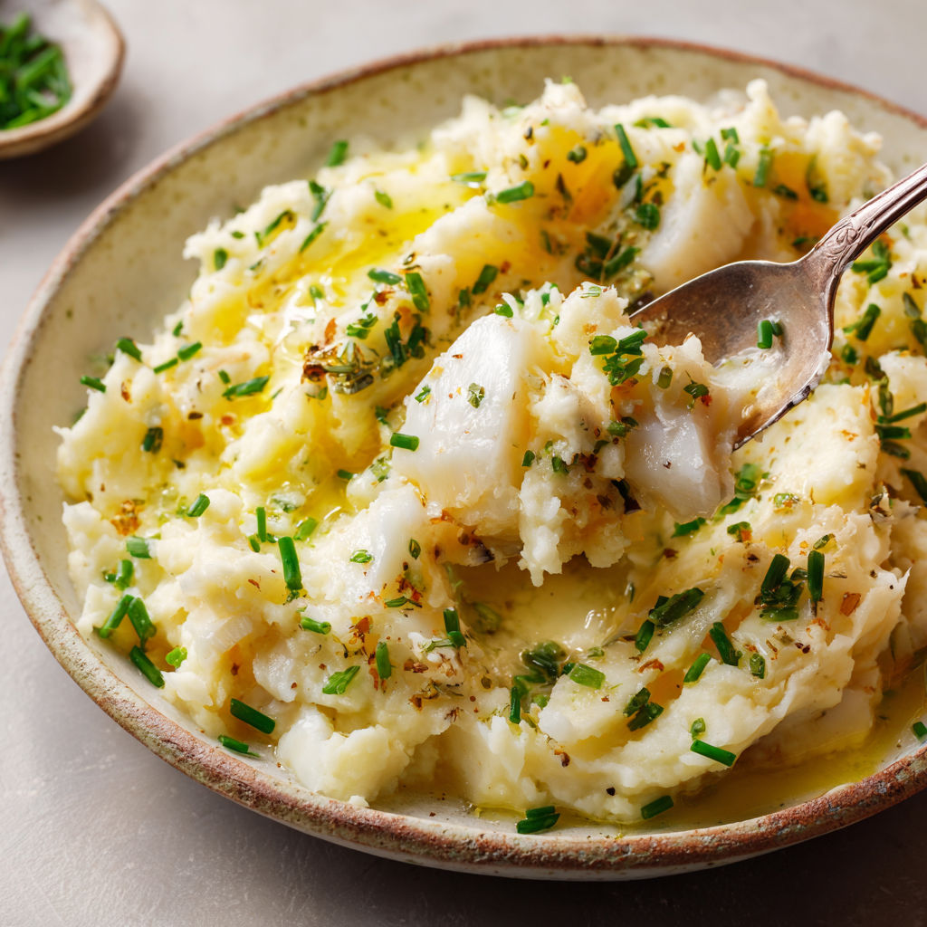 Une assiette de macaroni aux herbes où l’on retire une portion à la fourchette.