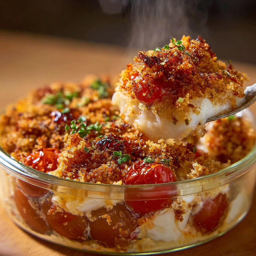 Un bol de salade avec tomate et poisson fumé.