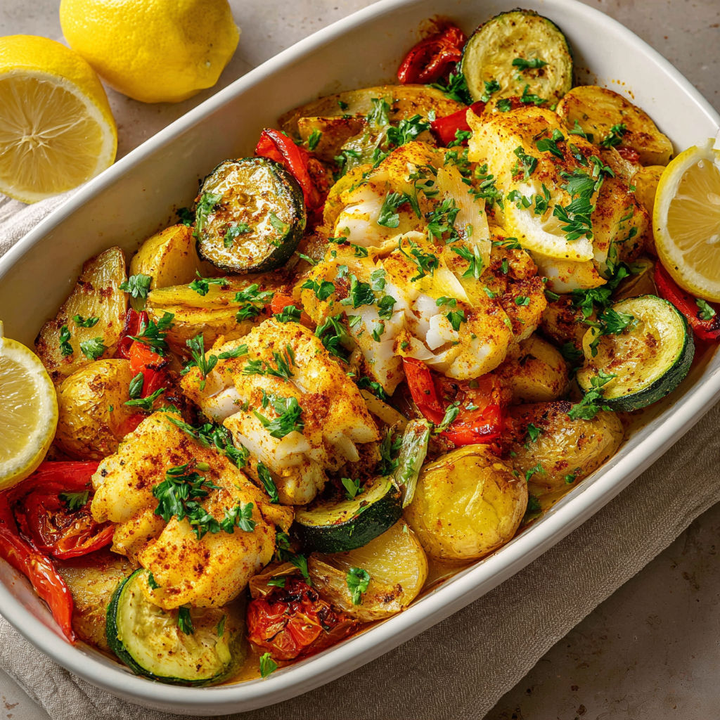 Cabillaud au four citron et épices douces