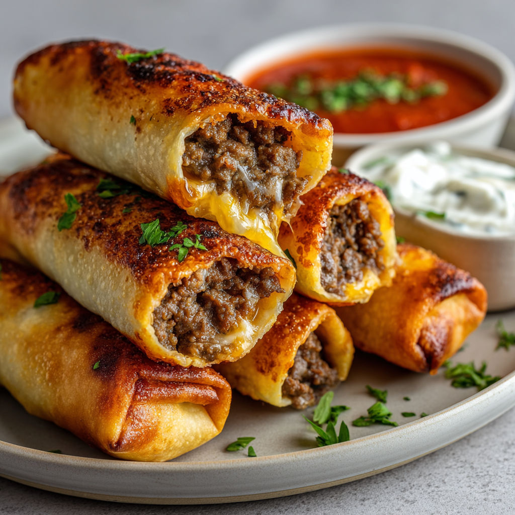 Bricks dorées viande fromage avec croustillant irrésistible.