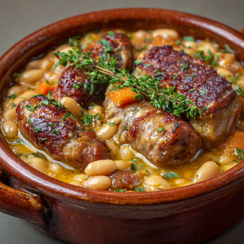 Ce grand classique rassemble haricots, carottes, lardons et herbes pour un plat généreux.