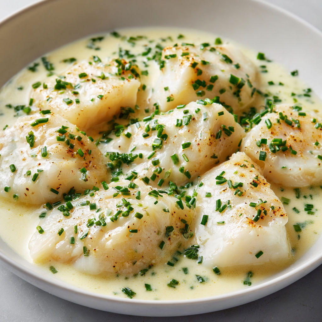 Poisson à l'ail et crème, un repas savoureux et rapide à préparer.