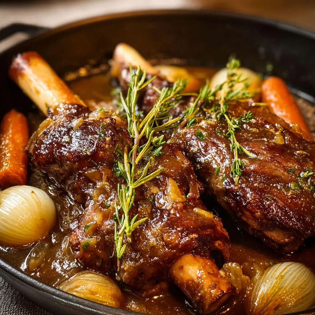 Carottes et oignons prêts à cuire avec de la viande en sauce, ambiance familiale française.