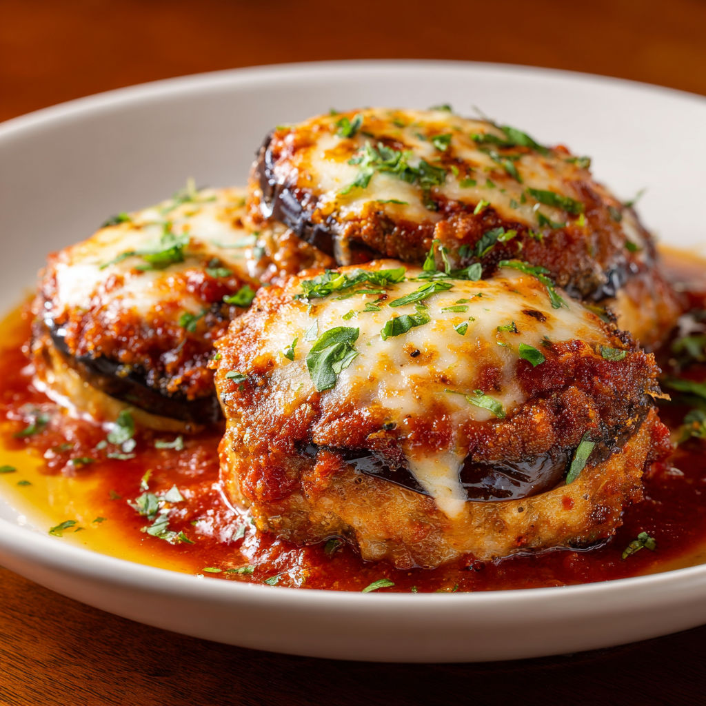 Un plat de pâtes au fromage fondu, champignons et herbes fraîches.