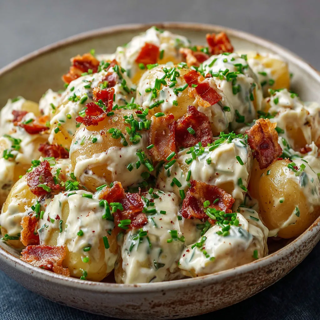 Salade pommes de terre bacon ail