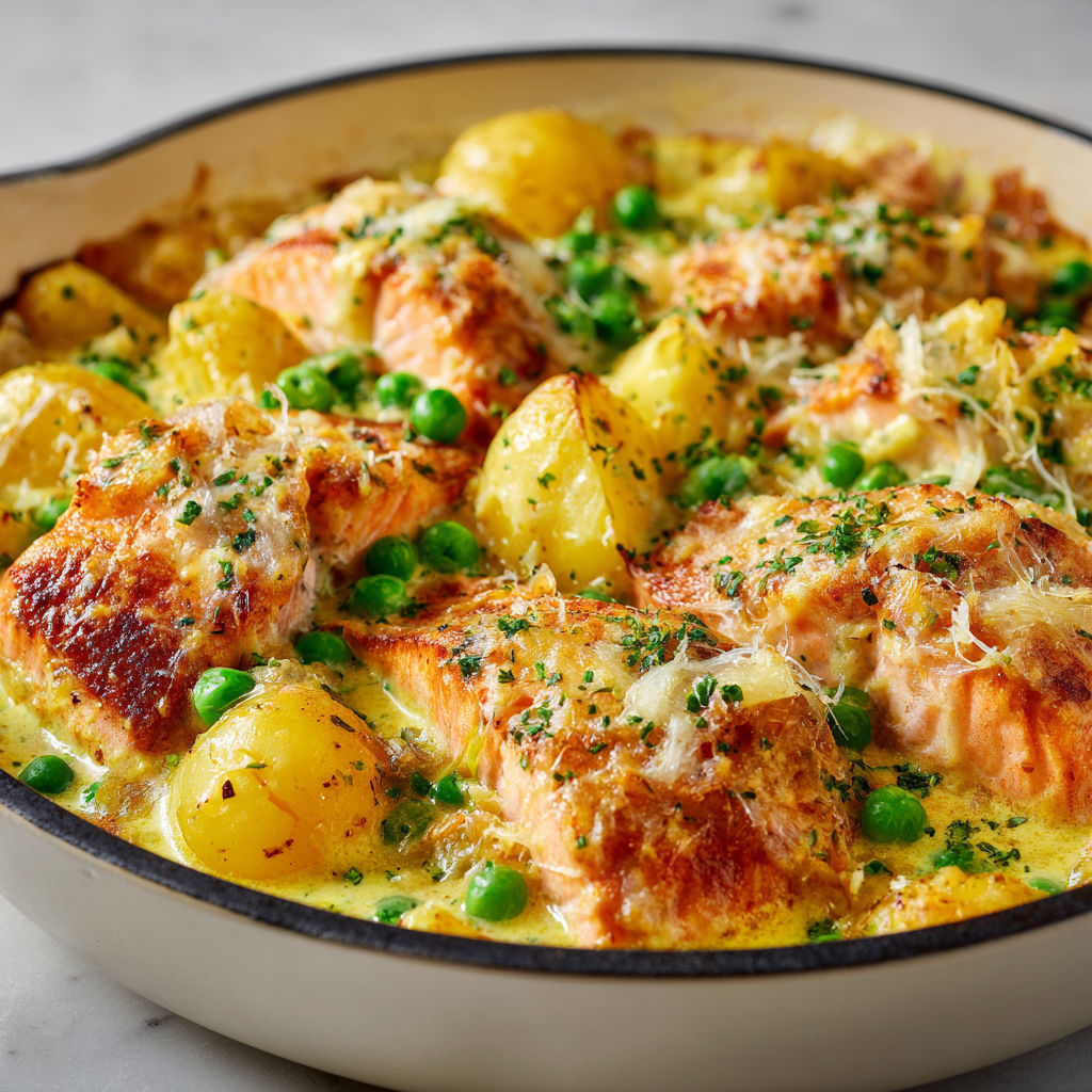 Cassolette de saumon au lait de coco et curry servie dans un bol sur la table.