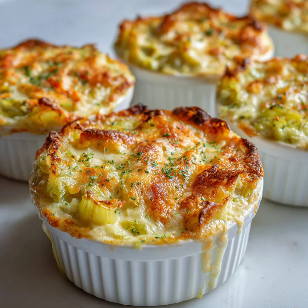 Une tarte au brocoli et au fromage dans un bol blanc.