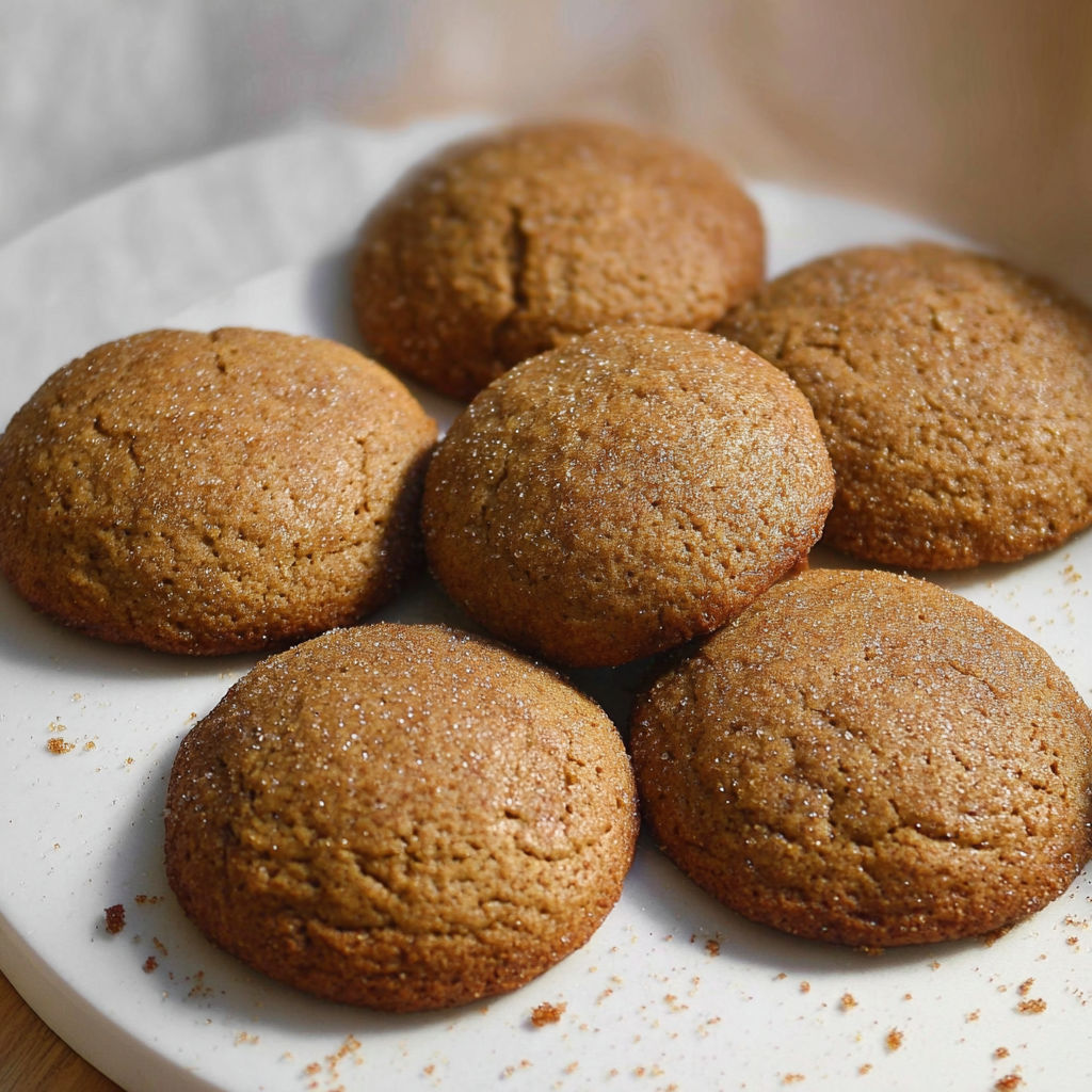 De tendres biscuits mélasse et banane empilés sur un plateau.