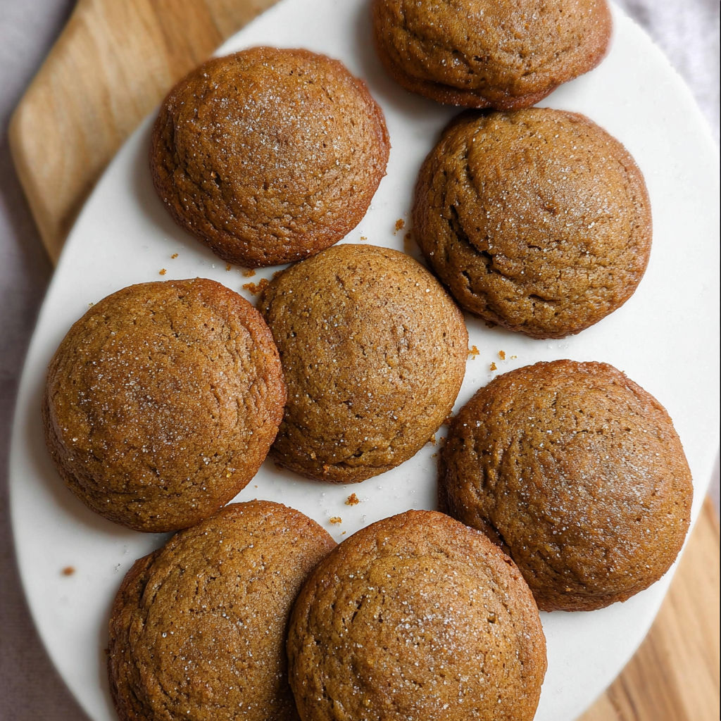 Dix biscuits au miel et café posés sur une planche en bois.