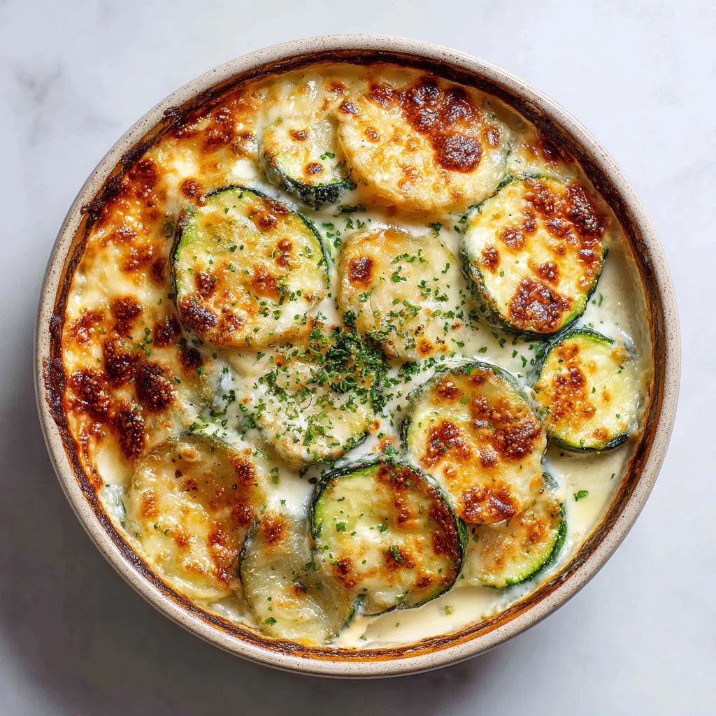 Pizza maison garnie de courgettes et d’herbes fraîches.