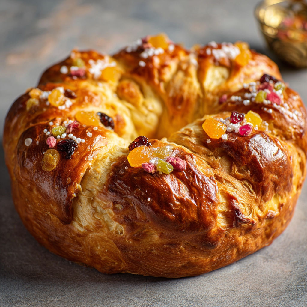 Brioche Provençale aux Fruits Confits et Fleur d’Oranger