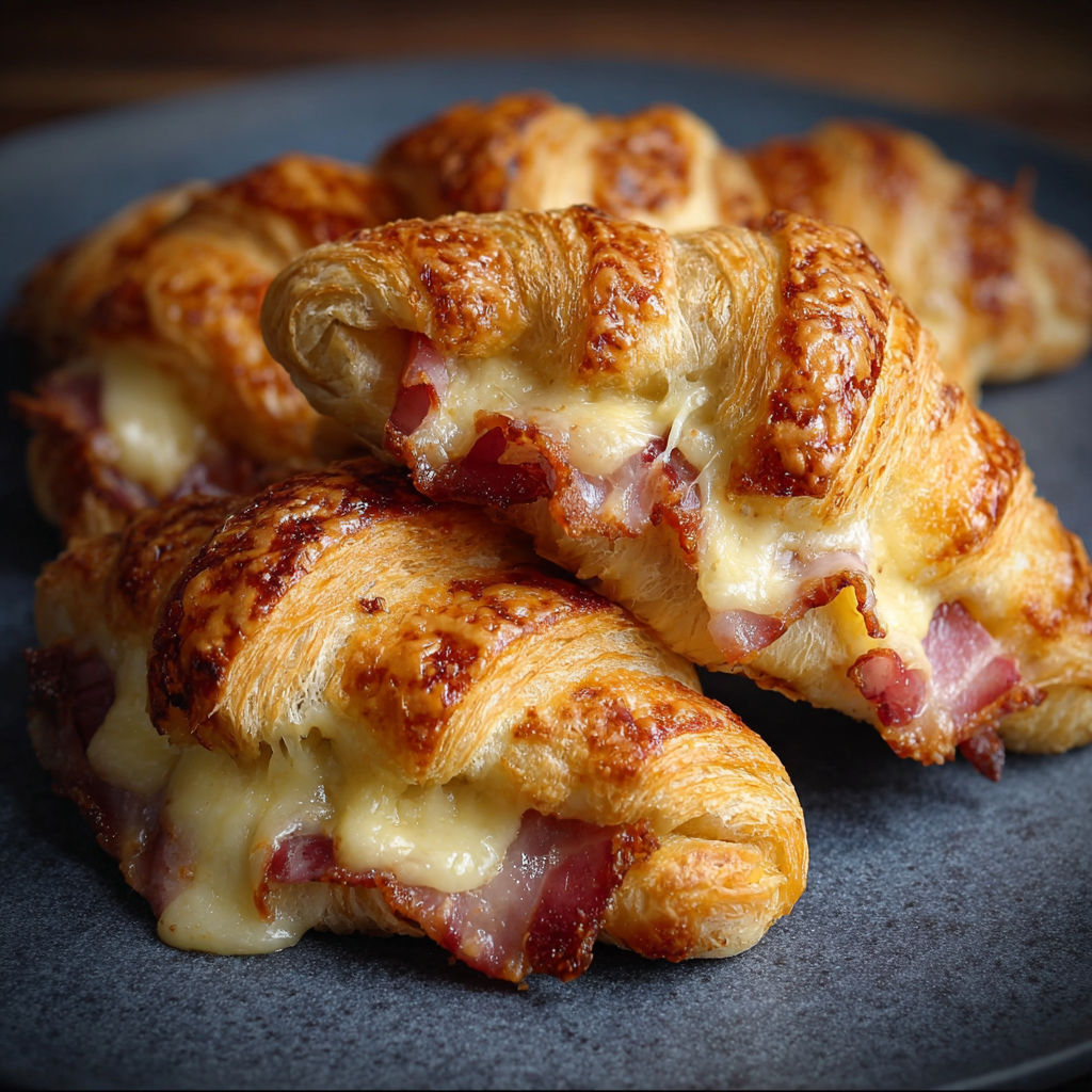Croissants bacon-fromage fondant