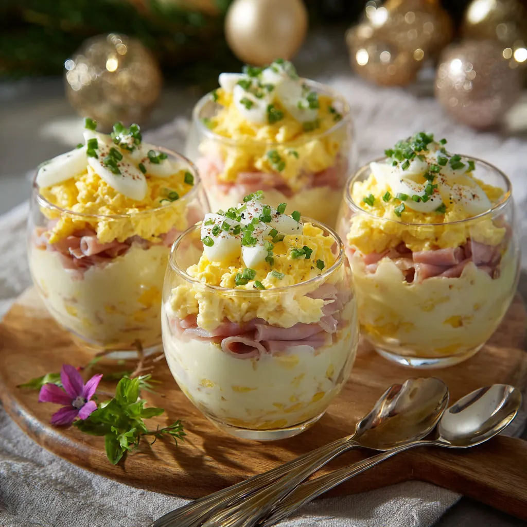 Petits bols tout mignons de mimosa en verrine