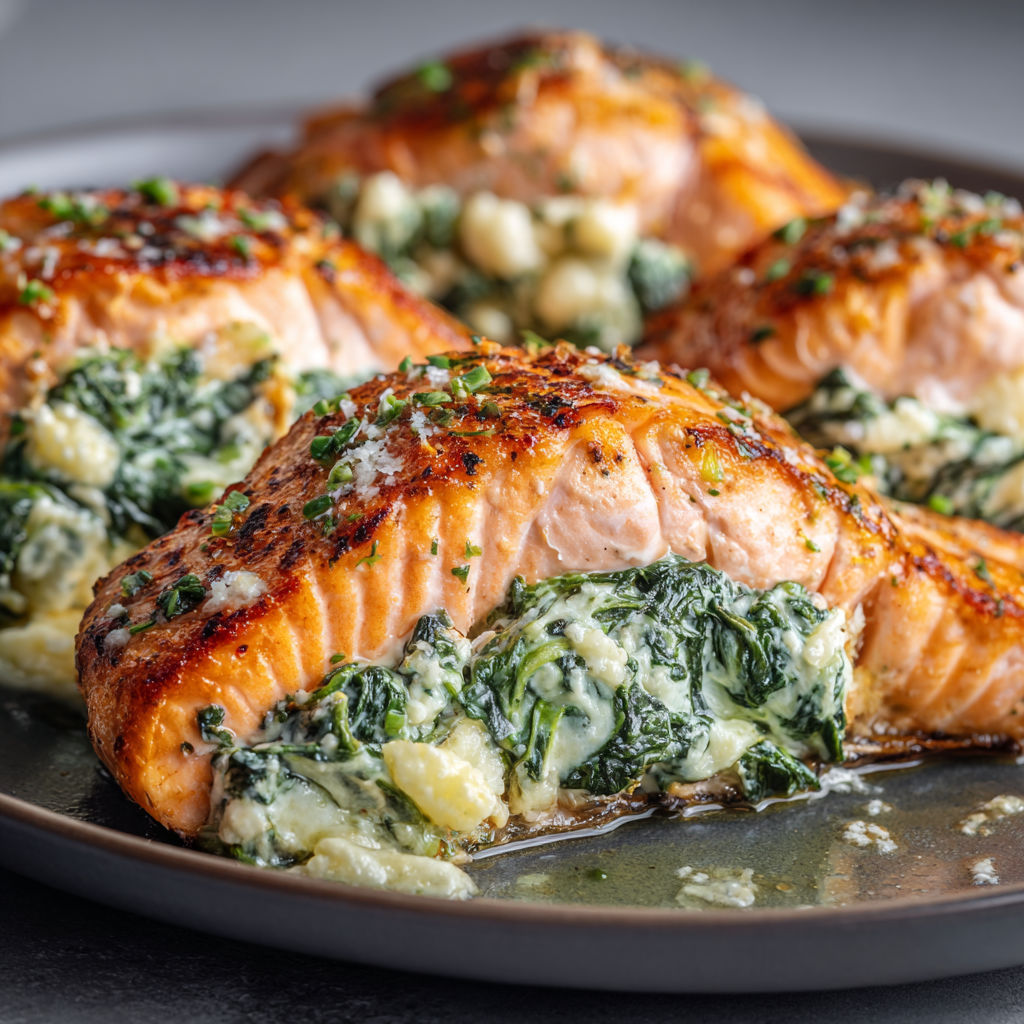 Saumon grillé, légumes verts et herbes fraîches.