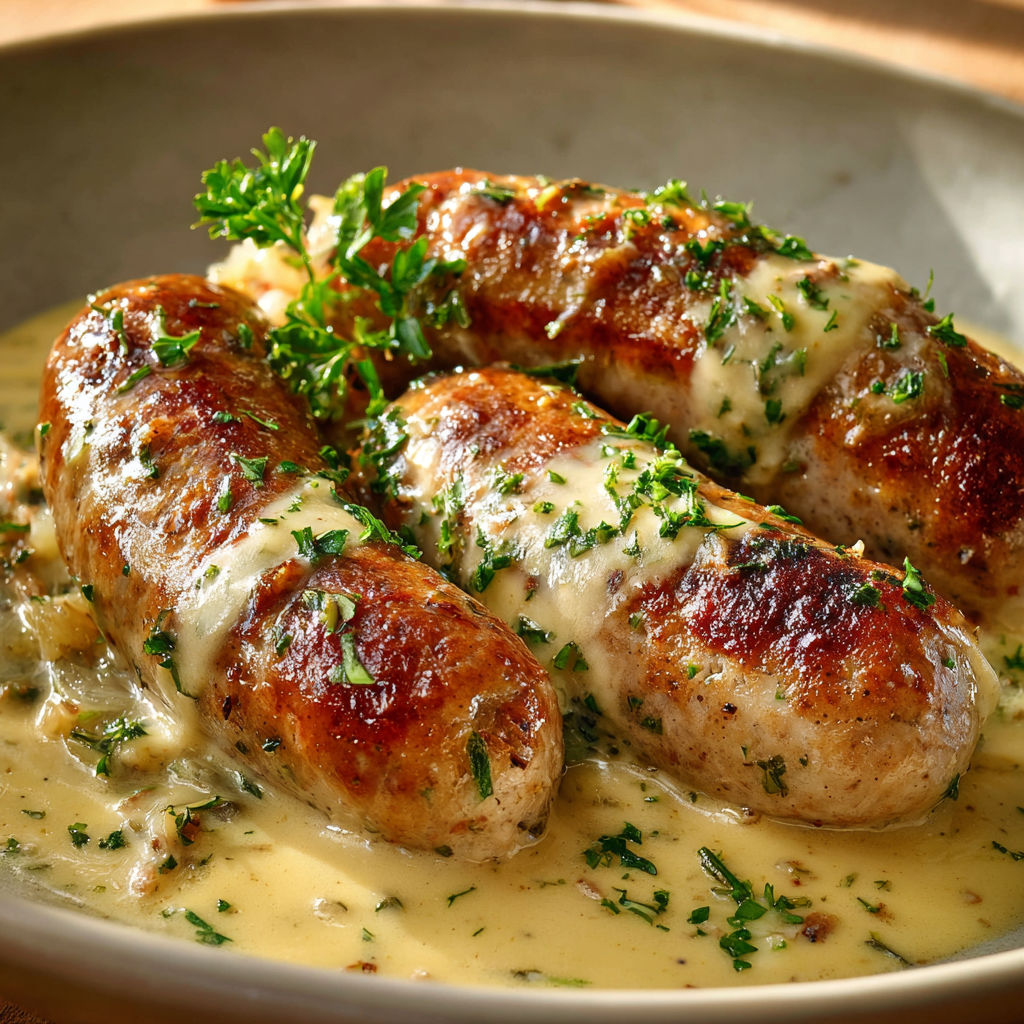 Andouillettes dorées et sauce moutarde ancienne