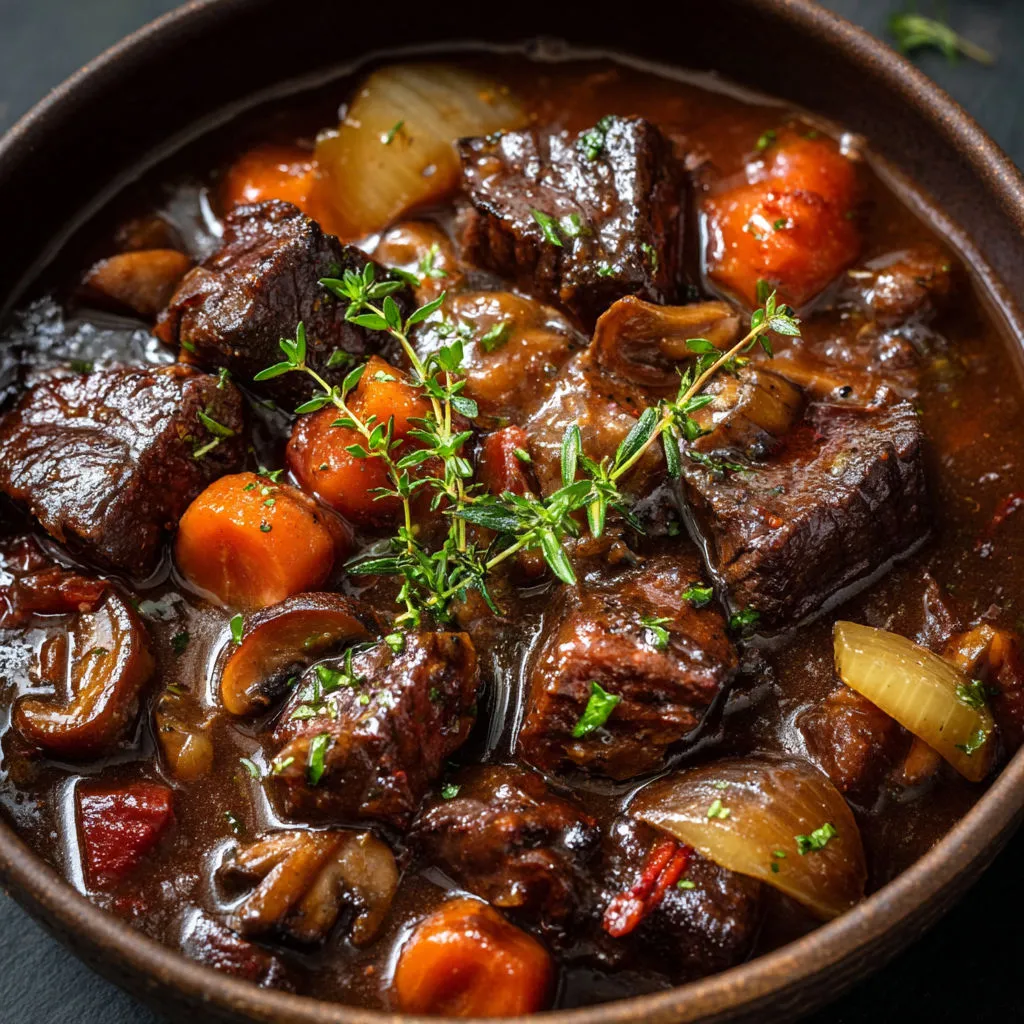 Sanglier longuement mijoté, sauce épaisse façon grands froids