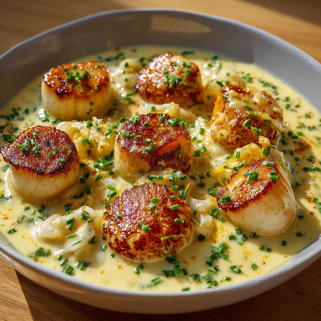 Saint-Jacques façon normande à la crème