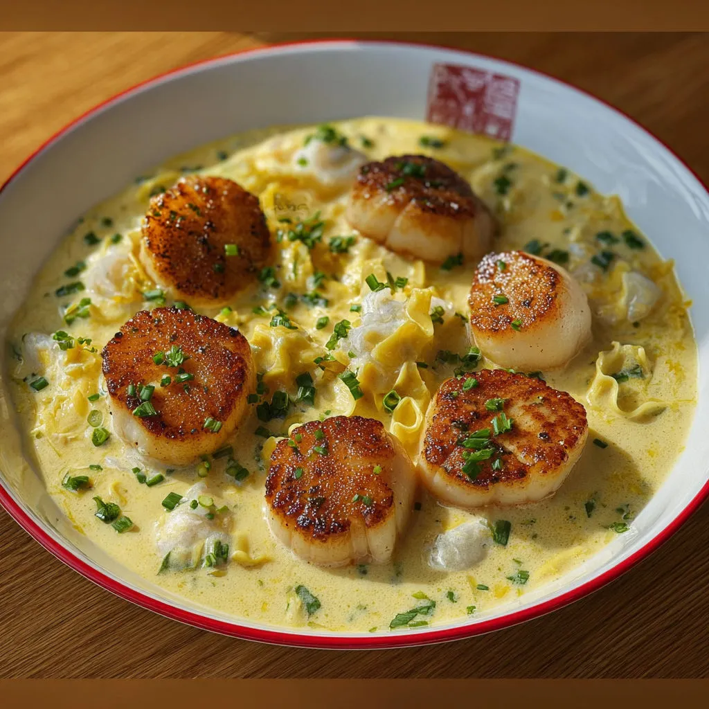 Noix de Saint-Jacques au vin blanc et poireaux